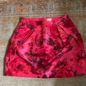 J. Crew Pink Floral Mini Skirt